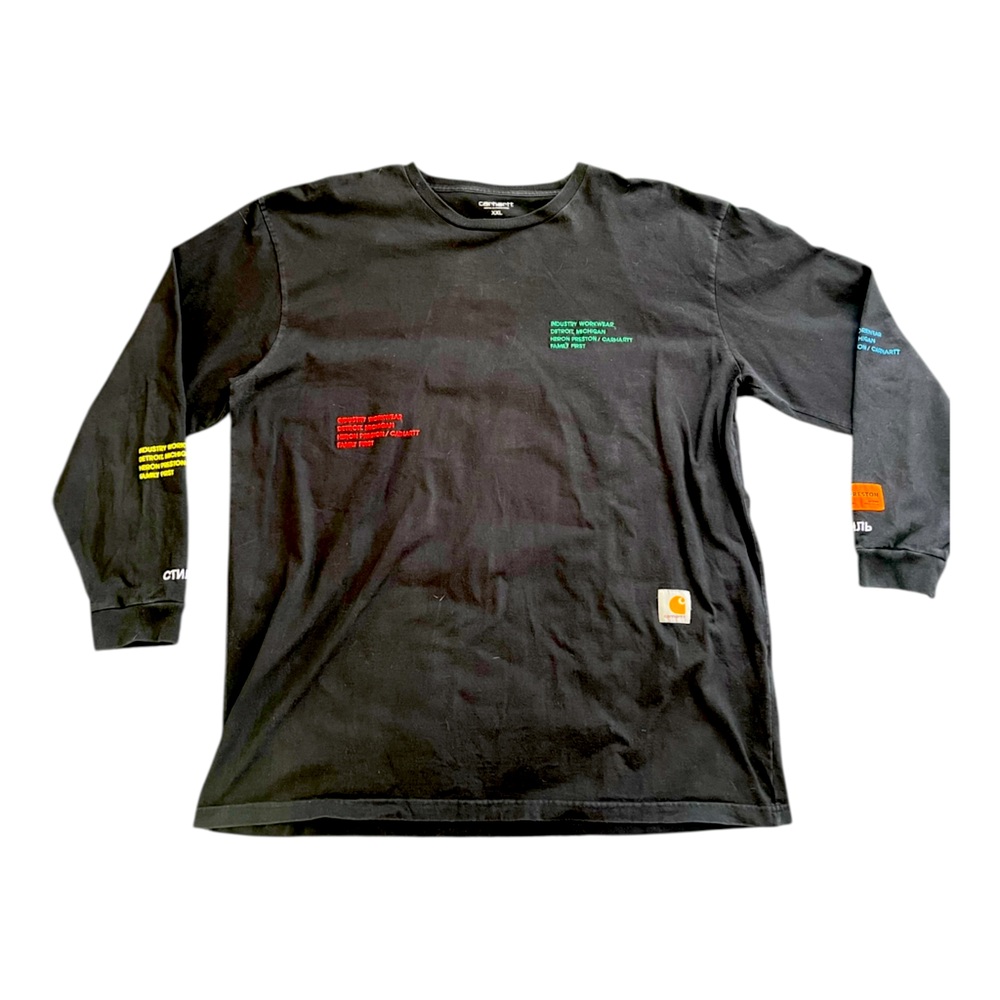 Carhartt WIP x Heron Preston Embroidered Long Sleeve Sweatshirt Black Mens XXL